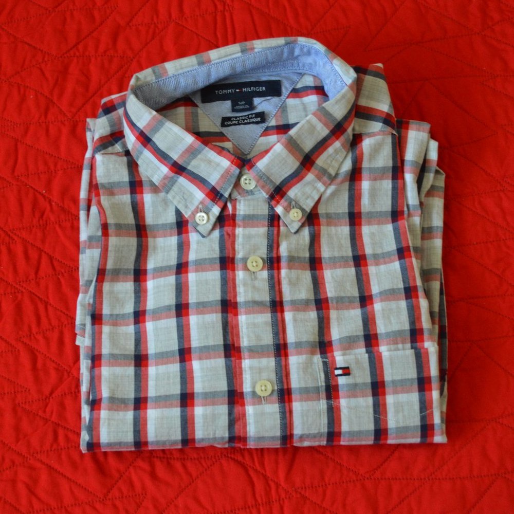 TOMMY HILFIGER Long Sleeve Plaid Shirt (NEW)
